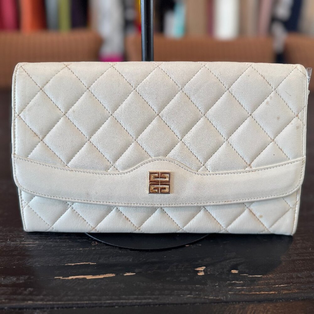 Givenchy White Quilted Flap Crossbody Bag